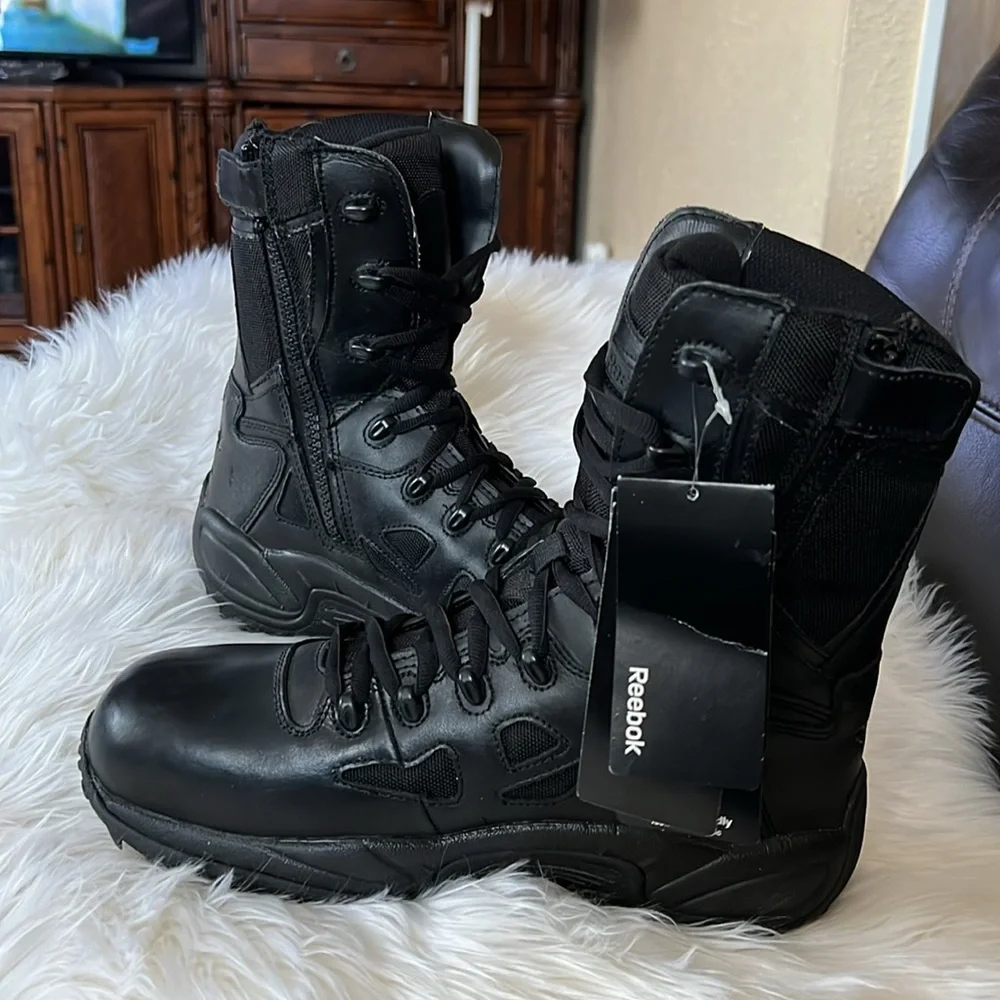 REEBOK Men’s Stelth Boots 🥾 with side zipper size 9/5 - Picture 8 of 11
